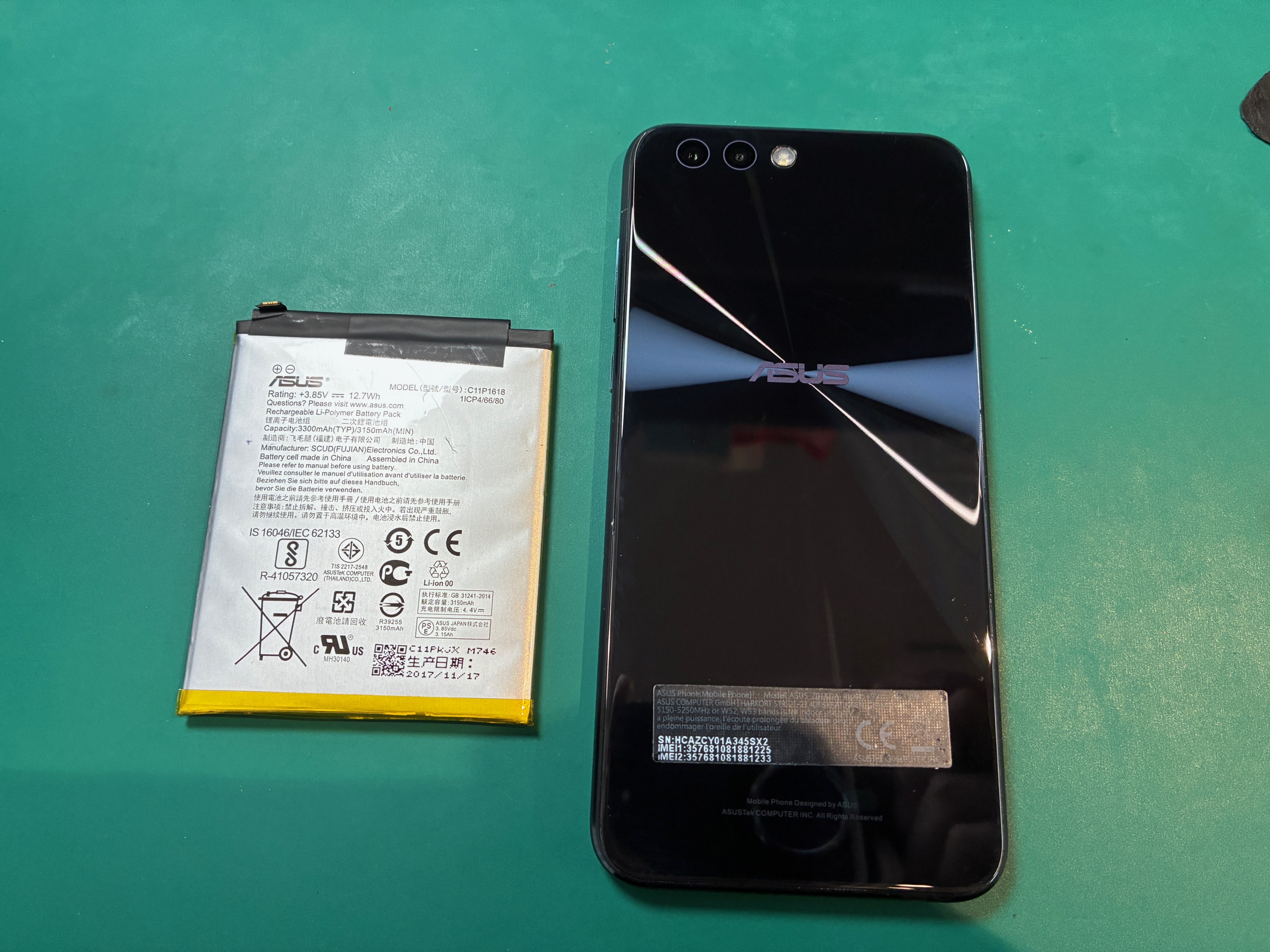 神戸市からお越しのお客様よりZenFone4のバッテリー交換をご依頼いただきました！